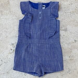 Janie and Jack Blue Textured Ruffle Romper
